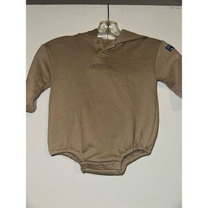 Outdoor products hooded bodysuit sweatshirt 12 months  80 tan